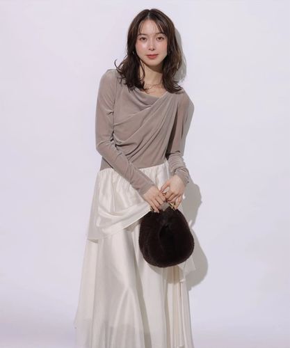 マルイ限定》カシュクールニットドットワンピースSET | ワンピース