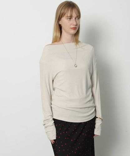 新品CADUNE カデュネ ドレープカットソー 白長袖 トップス ドレープショートスリーブカットソー | Tシャツ・カットソー | CADUNE