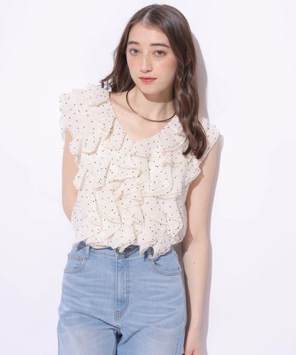 店舗限定》〈LAURA ASHLEYコラボ〉ペプラムラッフルブラウス | シャツ