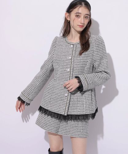専用 CADUNE 神崎恵 ノーカラージャケット ネイビー お値下げ】cadune 神崎恵さんコラボ ノーカラージャケットNAVY38