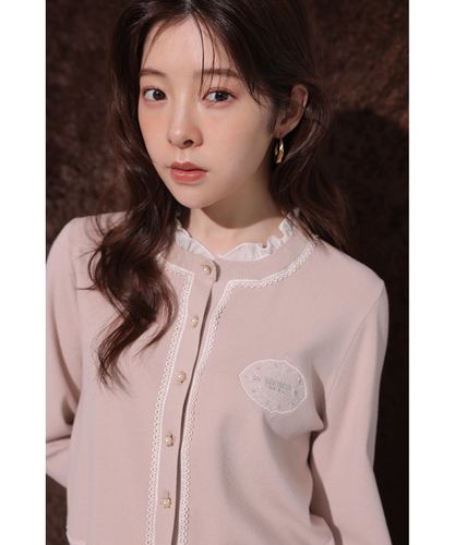 WEB LIMITED]〈MARIEBELLEコラボ〉Ribbon Shiny Knit Jacket | カーデ