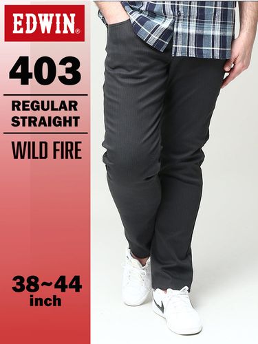 ジップフライ パンツ 裏フリース 千鳥柄 403 WILD FIRE R.STRAIGHT