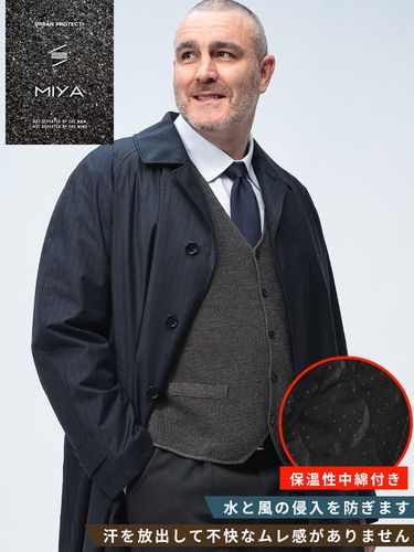 ステンカラーコート MIYA ミヤ P.Oliveira 中綿 シングル アウター 透