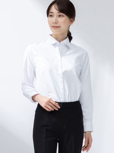 SAKAZEN (サカゼン) 透けにくい白 形態安定 無地 レギュラーカラー
