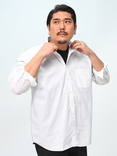 シャツ 長袖 メンズ 大きいサイズ チェック ストライプ ストレッチ 速