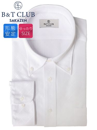 大きいサイズ メンズ B＆T CLUB 形態安定 長袖 ワイシャツ カッター