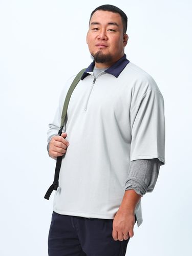 ハーフジップ カットソー GOLF ストレッチ セーターライク トップス