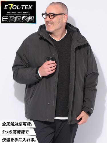 中綿 ジャケット 切り替え フルジップ MIXED MEDIA PUFFER JKT