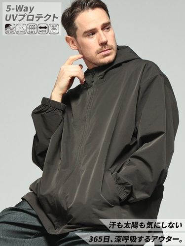 バランスウェアデザイン　ブルゾン　メンズ　XL ナイロン パーカー WIND BLOCK 防風ストレッチ 総柄 ジップブルゾン