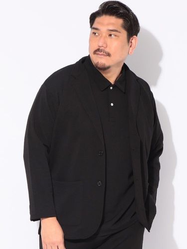 L'ESSAGE BIGテーラードジャケット ブラック イージージャケット ACTIVE EASY SOLOTEX JKT ストレッチ シングル