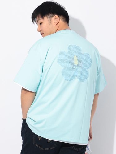 半袖 Tシャツ フォトグラフィック×刺繍 クルーネック トップス シャツ
