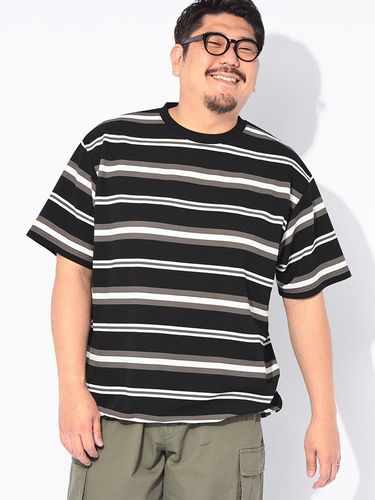 半袖 Tシャツ ワッフルボーダー 切替 デザインポケット トップス