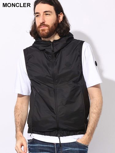 MONCLER (モンクレール) 超軽量ナイロン フード収納 ロゴ ナイロン