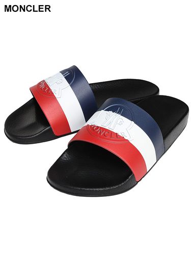 MONCLER トリコロール スライドサンダル Basile 28㎝ MONCLER (モンクレール) トリコロール スライドサンダル BASILE SLIDES