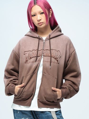 SEQUENZ (シークエンズ) ファー ロゴプリント フルジップ パーカー