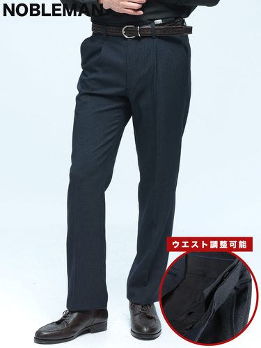 ノータック スラックス ウォッシャブル ウール混 無地 ボトムス パンツ