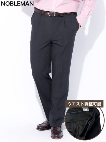 ウォッシャブル ノータック スラックス ウール混 ビジネス ボトムス