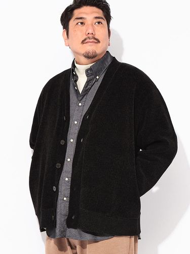 カーディガン 長袖 メンズ 大きいサイズ ブロックジャガード Vネック