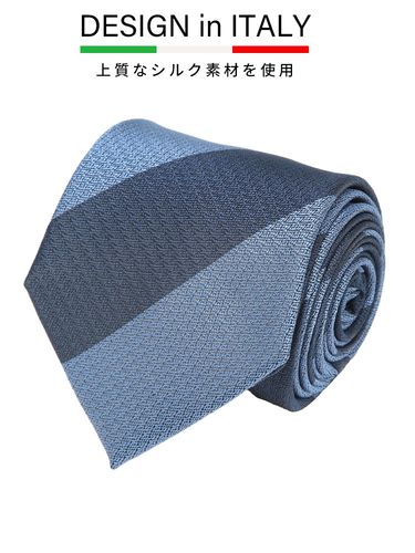 ネクタイ メンズ DESIGN in ITALY シルク混 シャドーストライプ タイ