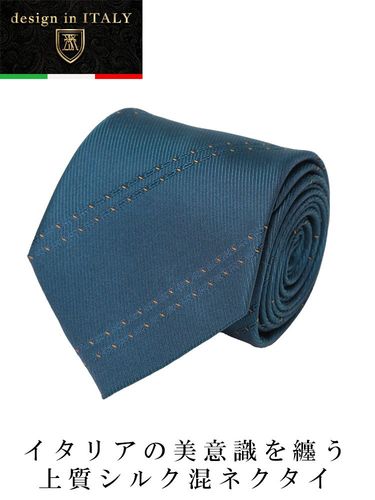 ネクタイ design in ITALY メンズ シルク ブロックチェック イタリア
