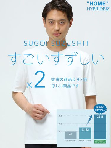 Tシャツ 半袖 パックT HYBRIDBIZ HOME SUGOI TSHIRT 80周年モデル