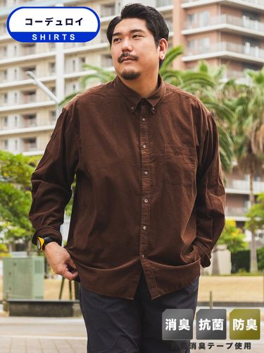 ダークブラウン オーバーサイズシャツ 長袖シャツ フェイクレザー ポケット付き オーバーシャツ トップス