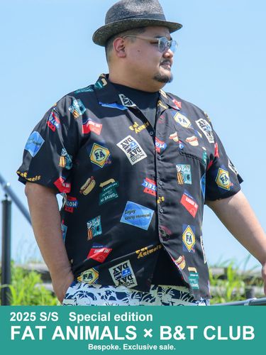 シャツ 半袖 メンズ 大きいサイズ FAT ANIMALS マリン＆クジラ