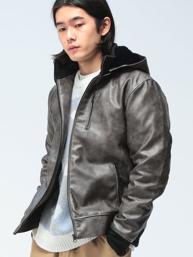 S＆SONS (エスアンドサンズ) 合成皮革 シングル ライダース ジャケット