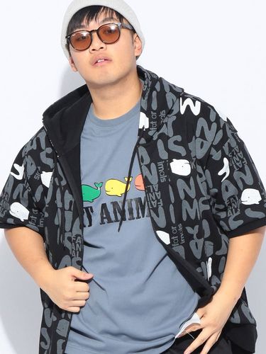 パーカー 長袖 メンズ 大きいサイズ FAT ANIMALS クジラプリント