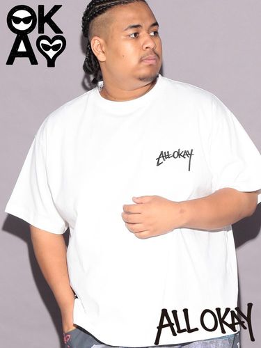 Tシャツ 半袖 メンズ 大きいサイズ フォト×ロゴ ギミック クルーネック