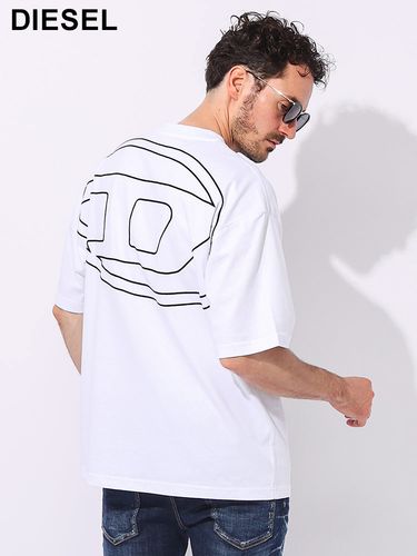 DIESEL (ディーゼル) 胸ロゴ パフプリント クルーネック 半袖 Tシャツ