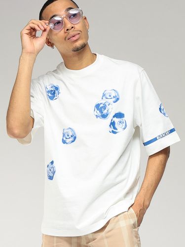 BURBERRY (バーバリー) フロント ロゴ 刺繍 薔薇 フロッキー使い