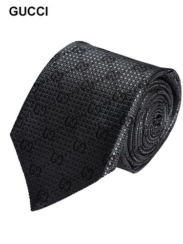 GUCCI (グッチ) メンズ ネクタイ シルク100％ GGロゴ タイ