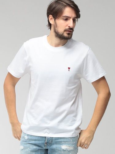 AMI PARIS (アミパリス) ワンポイント クルーネック 半袖 Tシャツ AMI