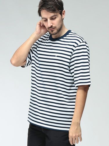 AMI PARIS (アミパリス) メンズ Tシャツ 長袖 コットン マリンボーダー