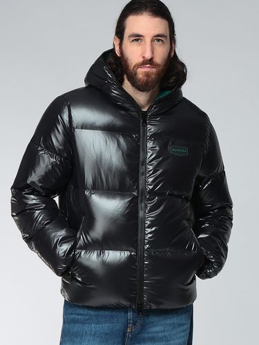 HUGO BOSS (ヒューゴボス) ロゴ ニット 切り替え フルジップ 中綿