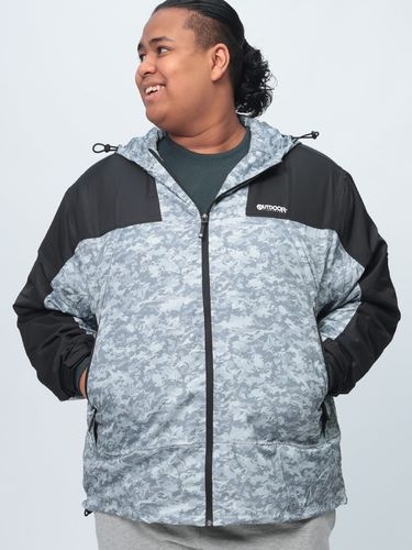 フルジップ パーカー 切り替え 迷彩柄 裏メッシュ アウター フード