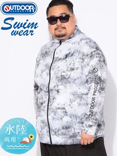 パーカー ストレッチ ダンボールニット 袖ロゴパッチ フルジップ 長袖
