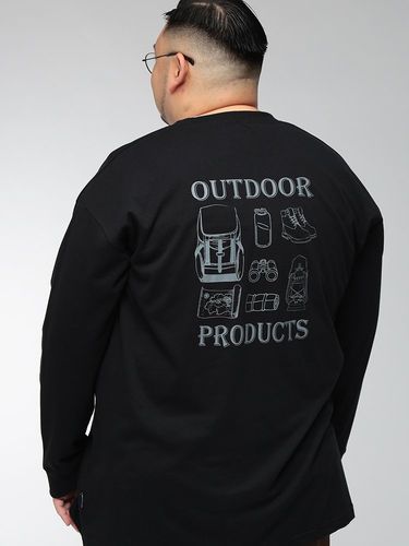 Tシャツ 長袖 メンズ 大きいサイズ アームロゴ クルーネック トップス