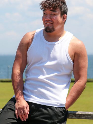 ノースリーブシャツ 汗染み軽減 天竺 無地 クルーネック トップス