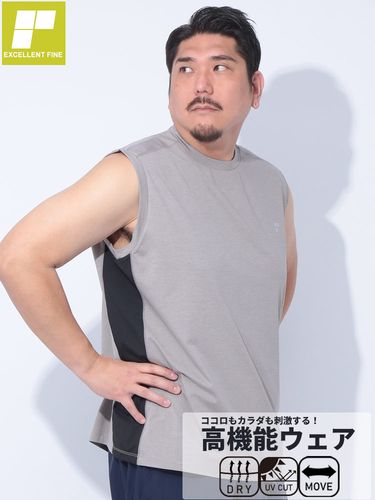 ノースリーブシャツ 汗染み軽減 天竺 無地 クルーネック トップス