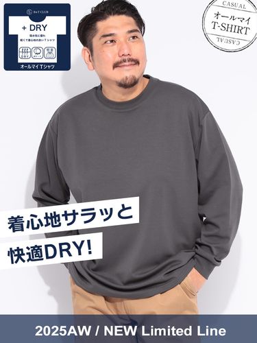 長袖Tシャツ 快ラクWEAR 鹿の子 Wフェイス 裏使い クルーネック