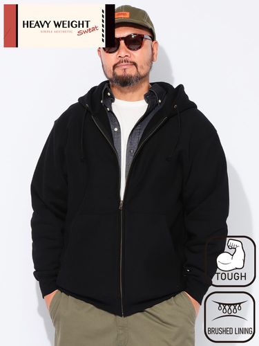 スウェット ジップパーカー ワッペン風プリント 裏毛 フルジップ