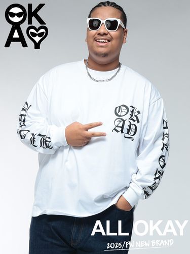 サンウォン着用ロングTシャツ 長袖Tシャツ ビッグプリント ワイドシルエット トップス ロンT 大きい