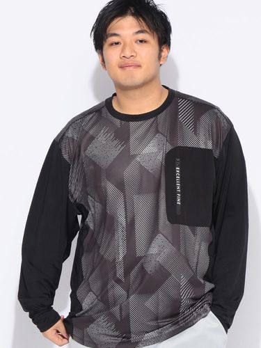 Tシャツ 長袖 メンズ 大きいサイズ 天竺 アウトドアバックプリント