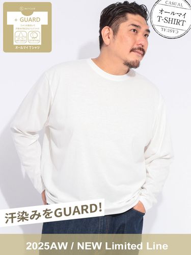 長袖 Tシャツ オールマイTシャツ+GUARD 汗染み軽減 クルーネック