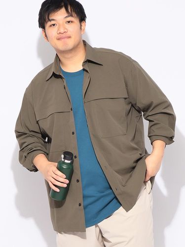 シャツジャケット リップストップ カーゴ アウター ジャケット 襟付き