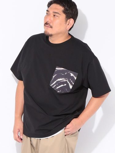 半袖 Tシャツ ワッフルボーダー 切替 デザインポケット トップス