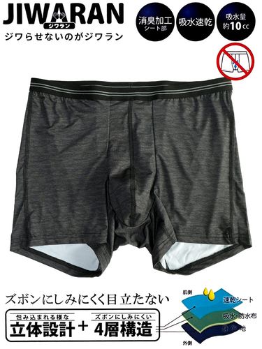 ボクサーパンツ JIWARAN 吸水速乾 消臭 ドット柄 肌着 下着 前閉じ