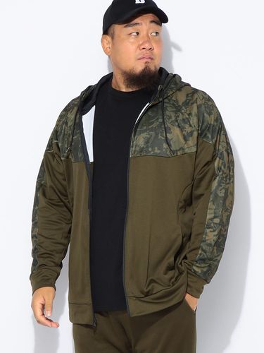 ナイロンジャケット パーカ ナイロン パーカー WIND BLOCK 防風ストレッチ 総柄 ジップブルゾン